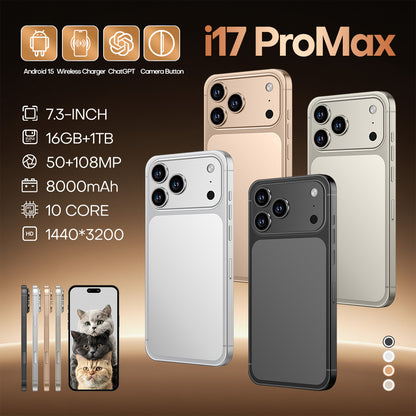 i17ProMax无线充复刻版4G跨境手机安卓智能手机3+64GB厂家代发