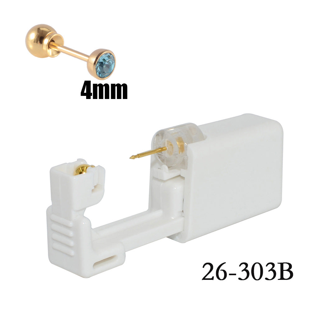 跨境无菌卡扣穿耳器二代一次性圆球底座打耳洞穿刺打耳枪316L耳钉